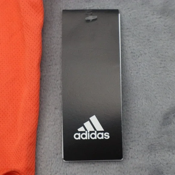 Adidas Shirt Womens M Orange Short Sleeve Crew Neck Logo Pullover Running Top - Picture 10 of 16